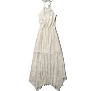 Abercrombie & Fitch ivory lace halter Maxi dress
